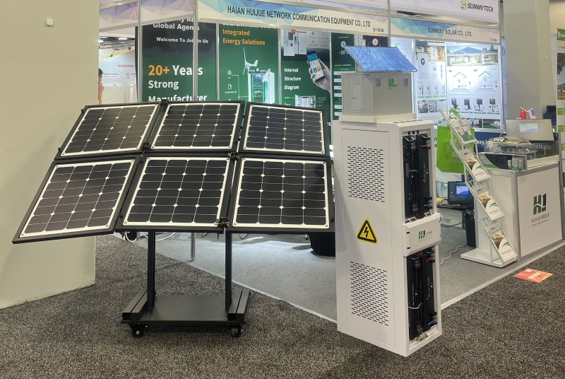 Huijue Solar integrated PV inverters at the exhibition